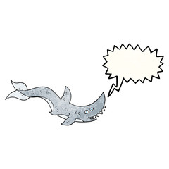 speech bubble textured cartoon shark