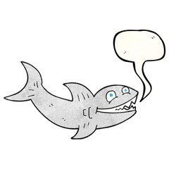 speech bubble textured cartoon shark