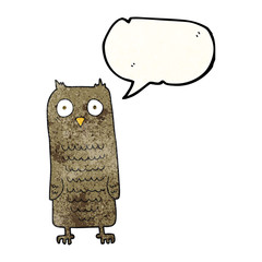 speech bubble textured cartoon owl