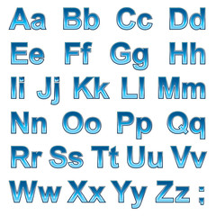 Alphabet pseudo 3d letters