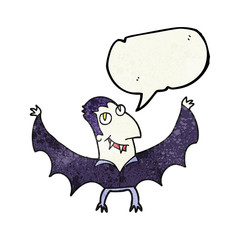 speech bubble textured cartoon vampire