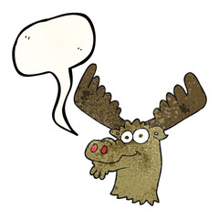 speech bubble textured cartoon moose
