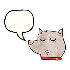 speech bubble textured cartoon dog