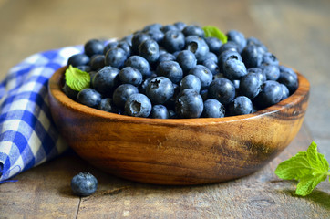 Ripe organic blueberry.