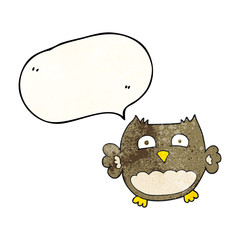 speech bubble textured cartoon owl