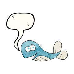 speech bubble textured cartoon whale