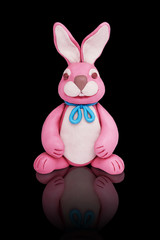 Pink plasticine rabbit