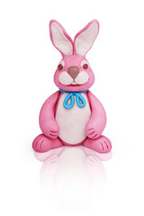 Pink plasticine rabbit
