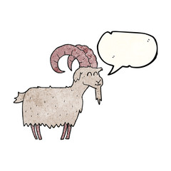 speech bubble textured cartoon goat