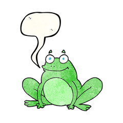 Obraz premium speech bubble textured cartoon happy frog