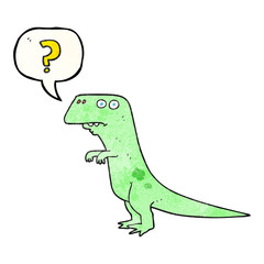 speech bubble textured cartoon confused dinosaur
