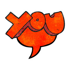 speech bubble textured cartoon you symbol