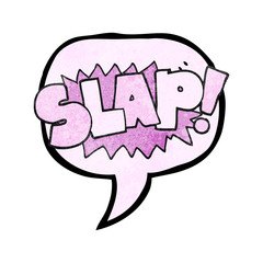 speech bubble textured cartoon slap symbol