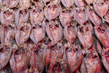 Dried fish in fish market