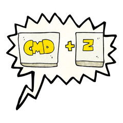 speech bubble textured cartoon command Z function