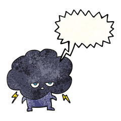 speech bubble textured cartoon raincloud
