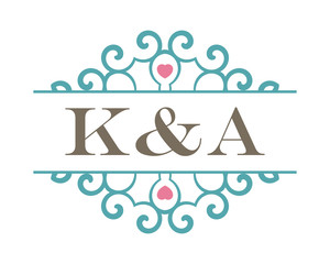 K&A initial ornament wedding logo