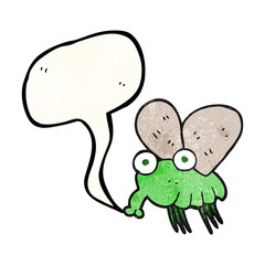 speech bubble textured cartoon fly