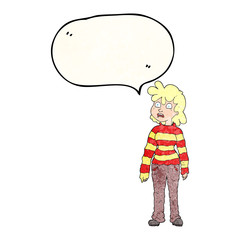speech bubble textured cartoon teenager