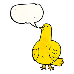 speech bubble textured cartoon bird