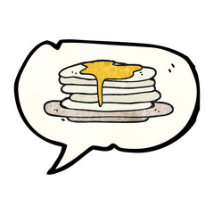 speech bubble textured cartoon stack of pancakes