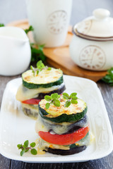 Roasted vegetables with cheese