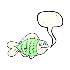 speech bubble textured cartoon funny fish