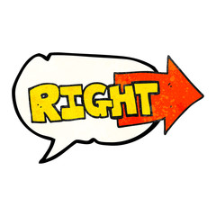 speech bubble textured cartoon right symbol pointing