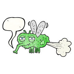 speech bubble textured cartoon gross farting fly