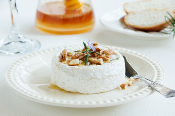 Baked camembert with honey and pecans.