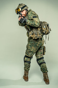 Special force soldier with a gun