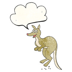 speech bubble textured cartoon kangaroo