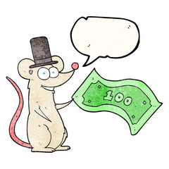 speech bubble textured cartoon rich mouse
