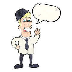 speech bubble textured cartoon businessman