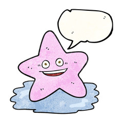 speech bubble textured cartoon starfish