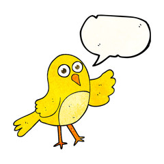 speech bubble textured cartoon bird