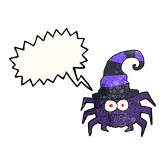 speech bubble textured cartoon halloween spider