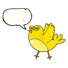 speech bubble textured cartoon bird