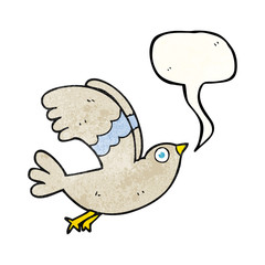 speech bubble textured cartoon bird