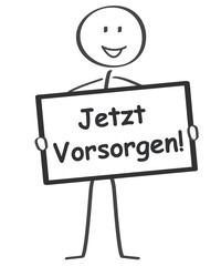 Strichmännchen ist für die Vorsorge im Alter