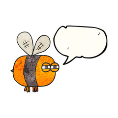 speech bubble textured cartoon angry bee