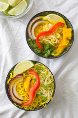 Thai noodles and curry
