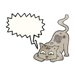 speech bubble textured cartoon cat