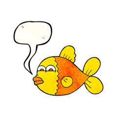 speech bubble textured cartoon fish