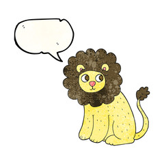 speech bubble textured cartoon cute lion