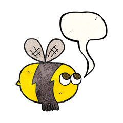 speech bubble textured cartoon bee