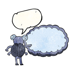 speech bubble textured cartoon pointing insect