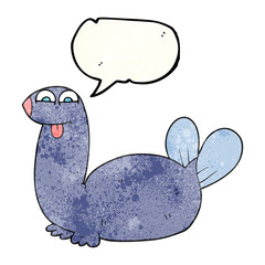 speech bubble textured cartoon seal