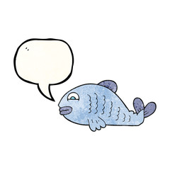 speech bubble textured cartoon fish