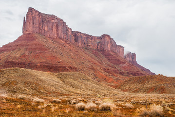 Butte at Castle Valley, near Moab Utah, USA. The scene of numerous old western films.